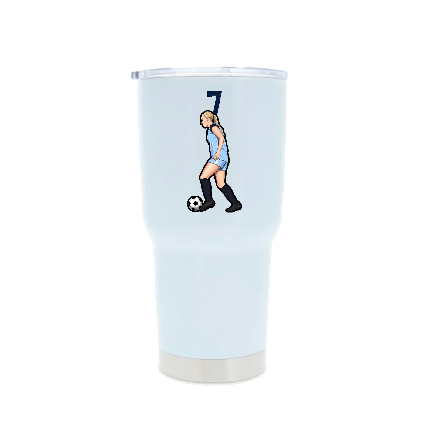 30oz Stainless Steel Tumbler — Number Top in White
