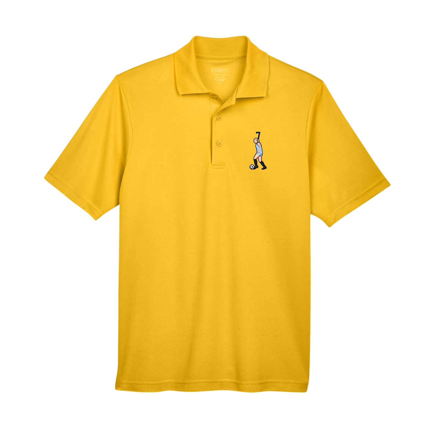 Performance Polo — Number Top in Gold