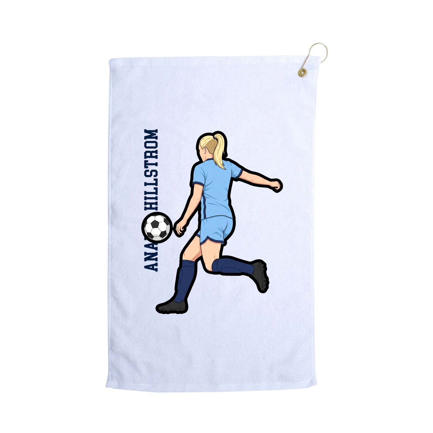 Golf Towel — Name Vertical in White