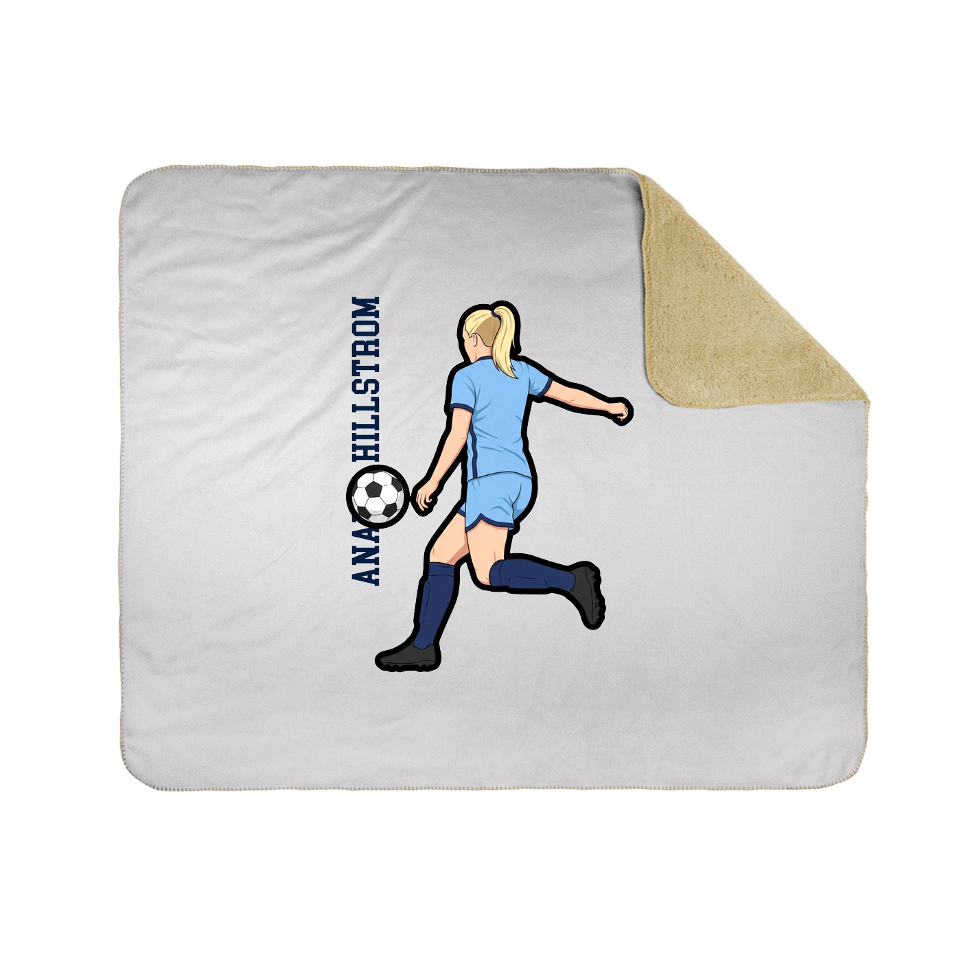 Throw Blanket — Name Vertical in White