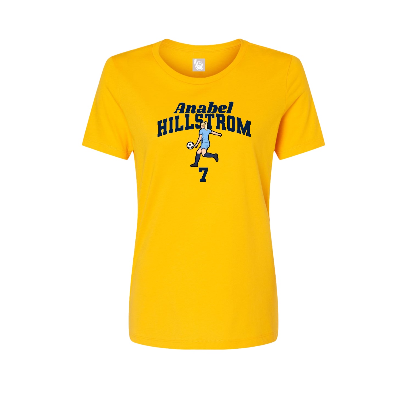 Fitted Women's Tee — Signature Arch in Gold
