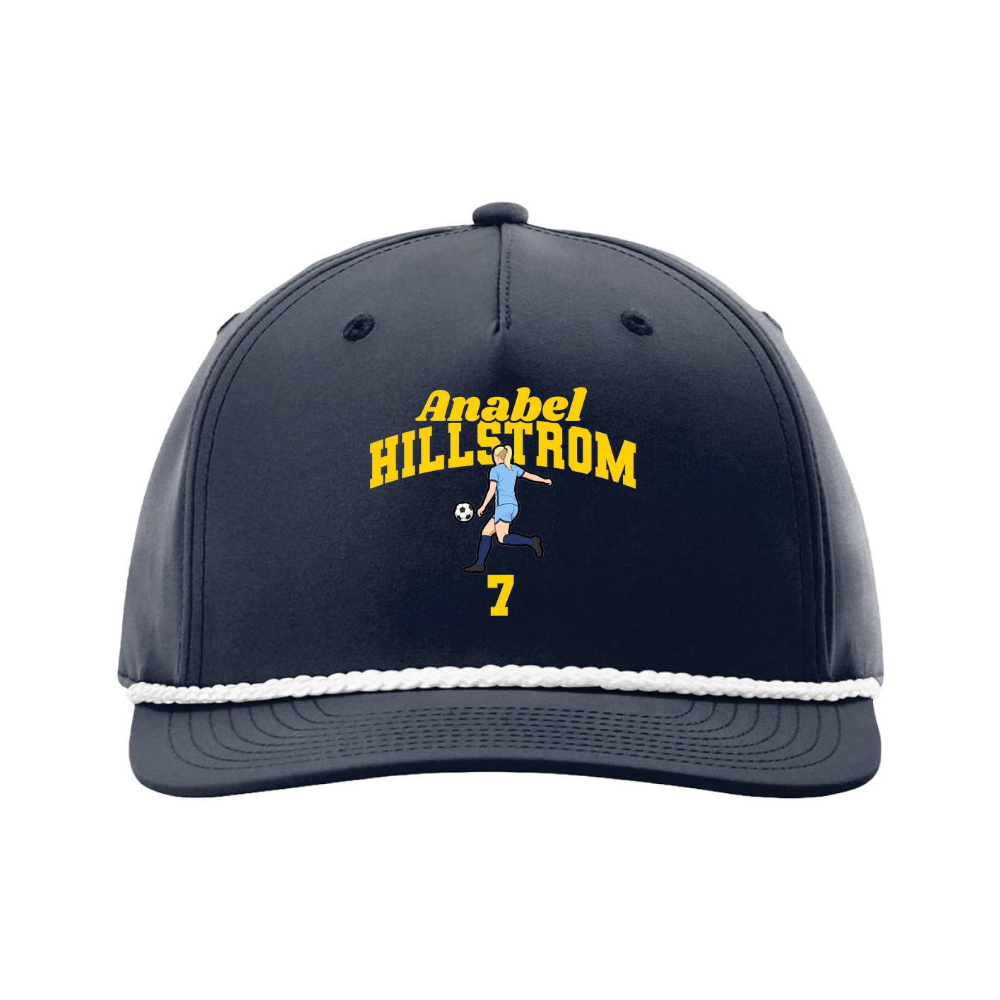 Five-Panel Classic Rope Cap — Signature Arch in Navy