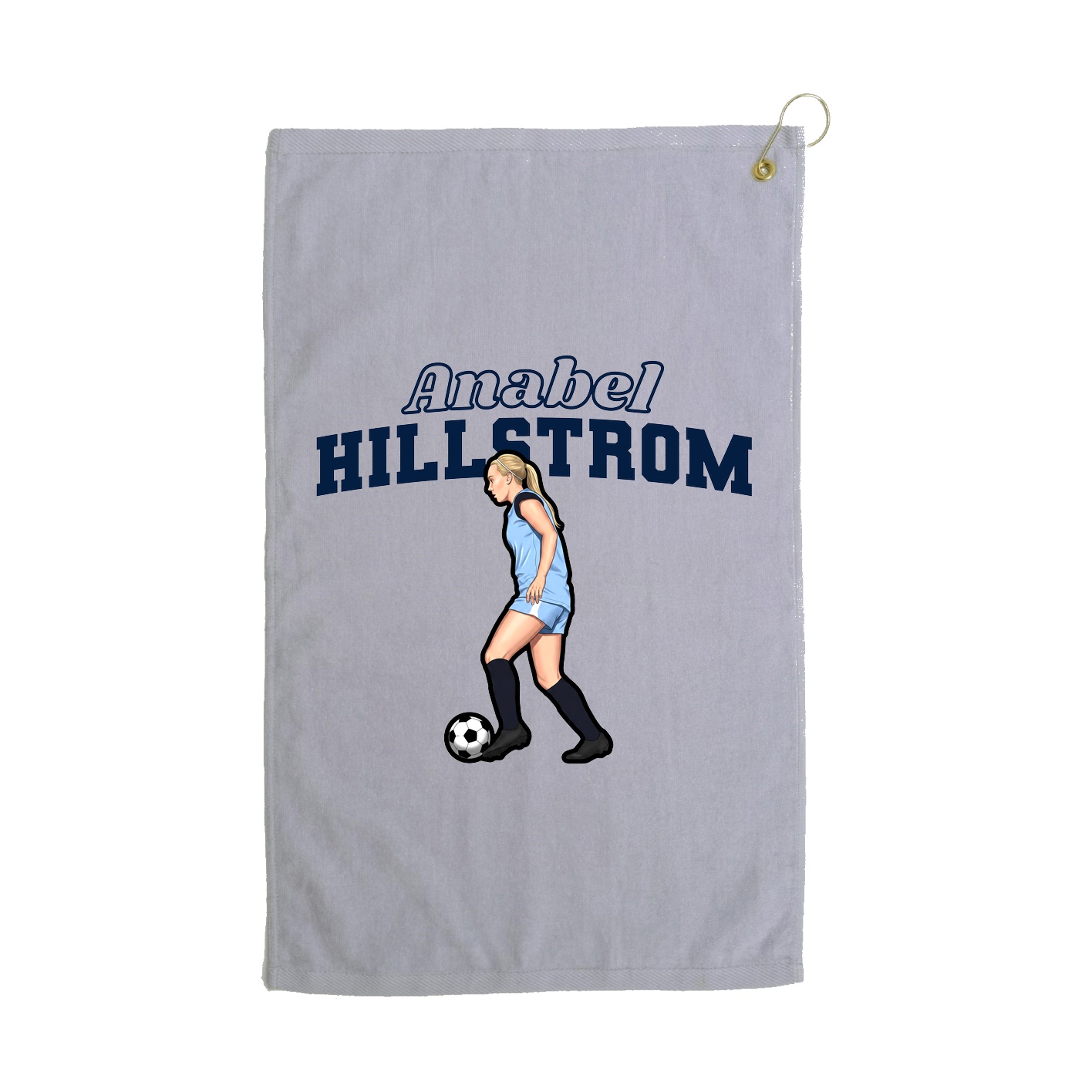 Golf Towel — Name Arch in Grey