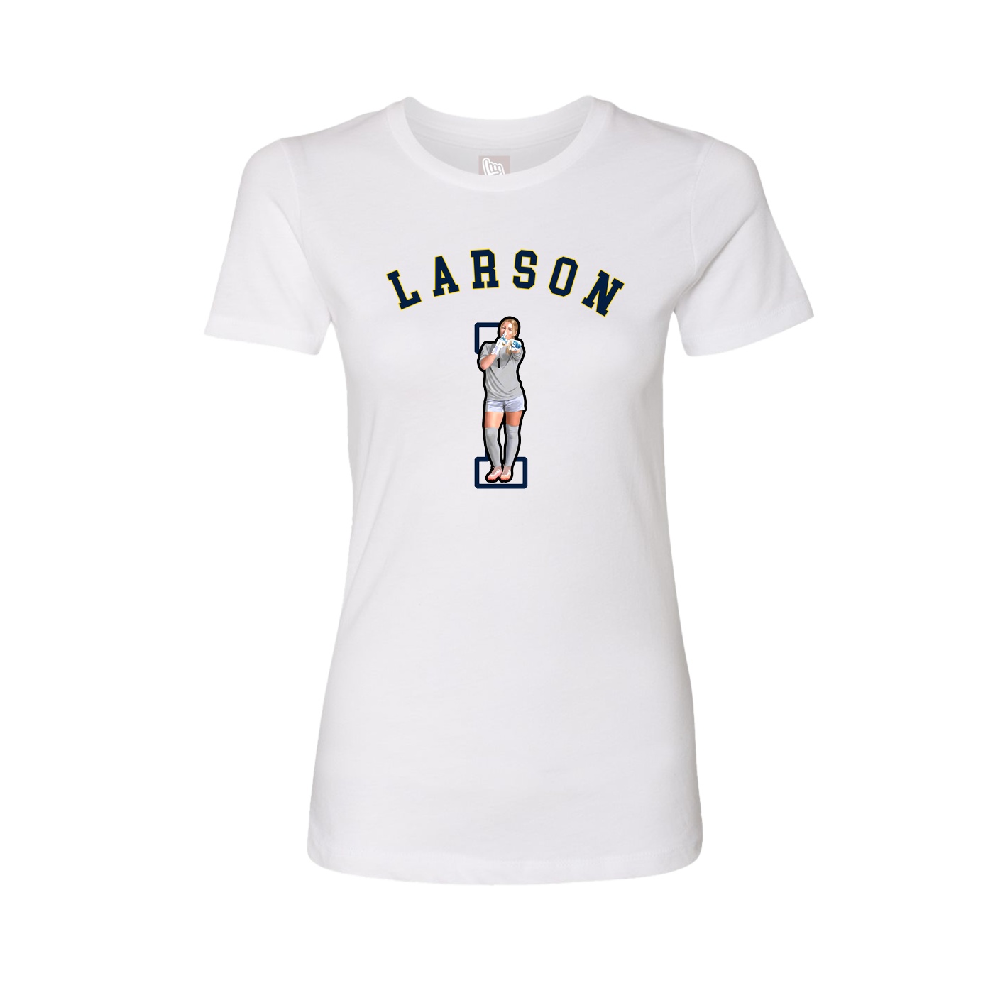 Fitted Women's Tee — Shirsey Arch in White