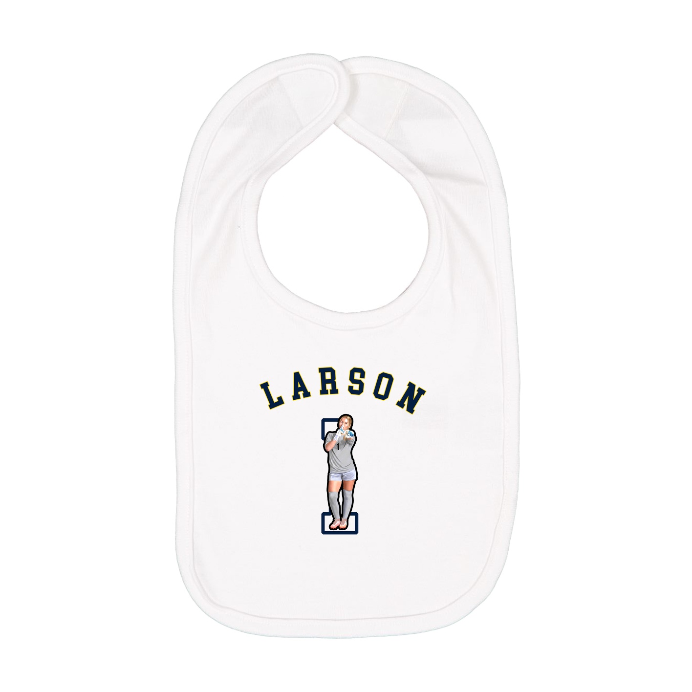 Infant Bib — Shirsey Arch in White