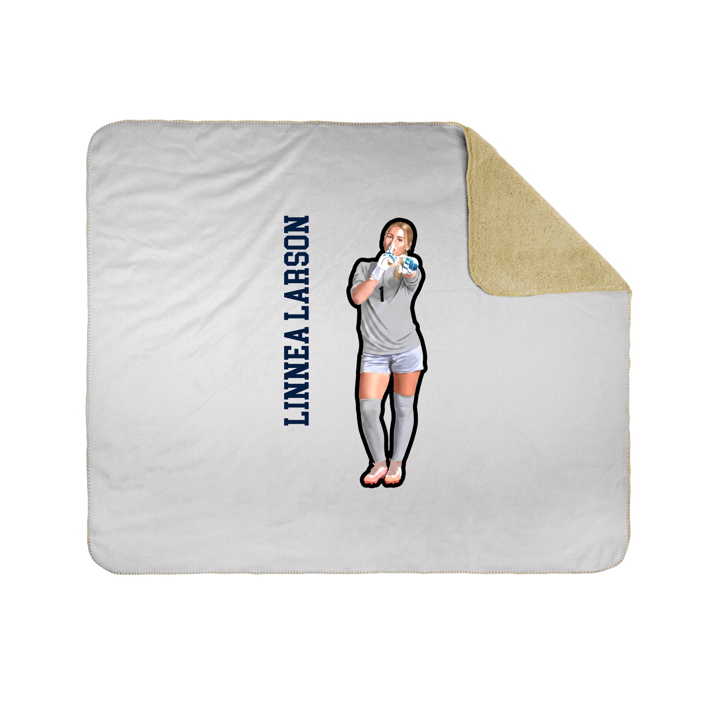 Throw Blanket — Name Vertical in White