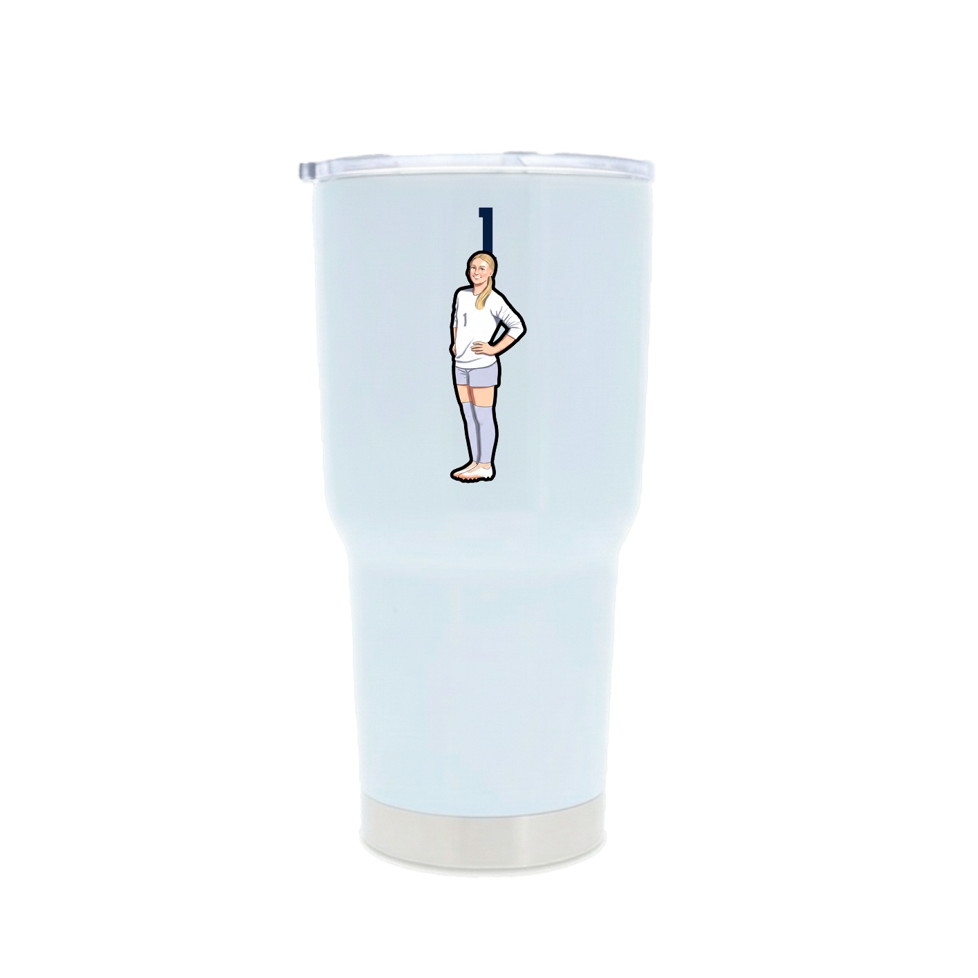 30oz Stainless Steel Tumbler — Number Top in White