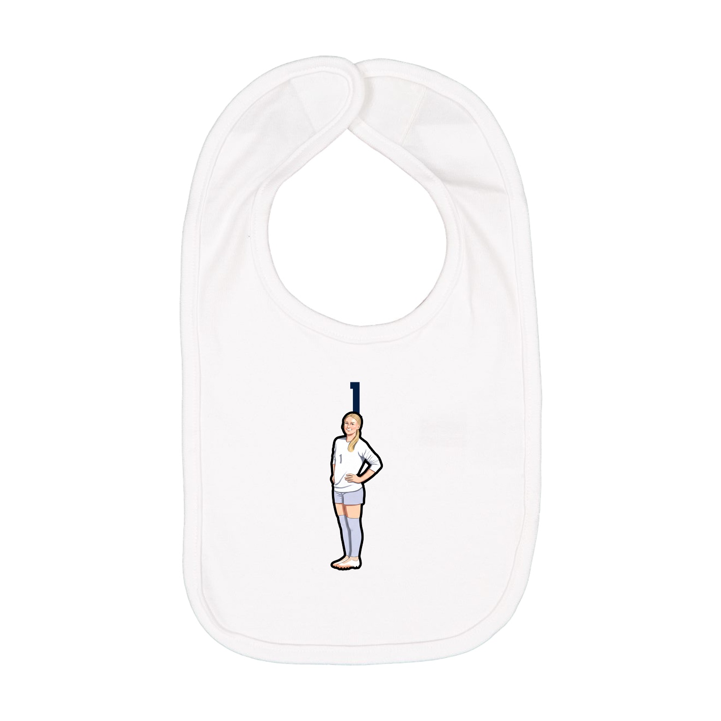Infant Bib — Number Top in White