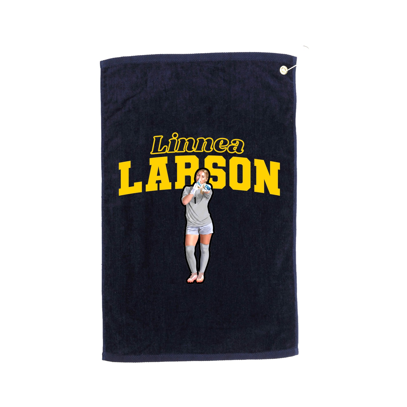Golf Towel — Name Arch in Navy