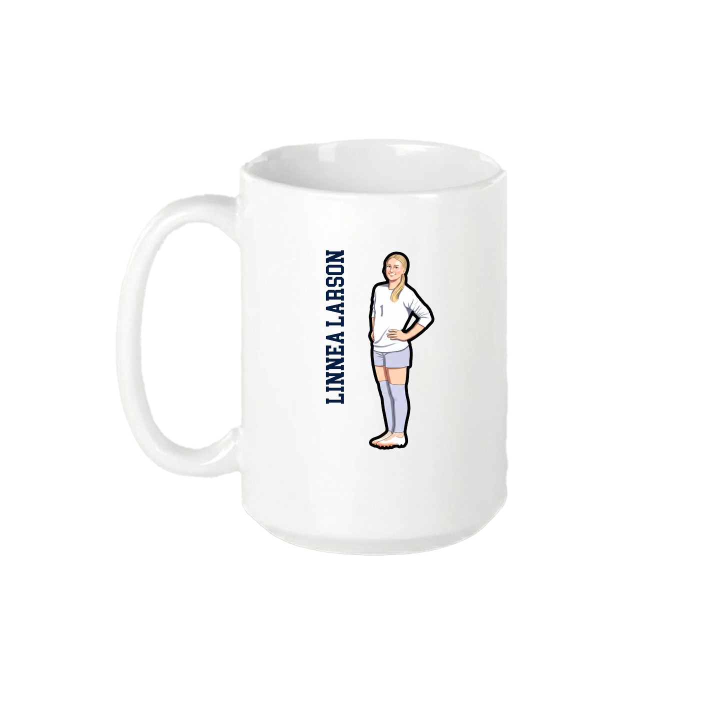 15oz Coffee Mug — Name Vertical in White