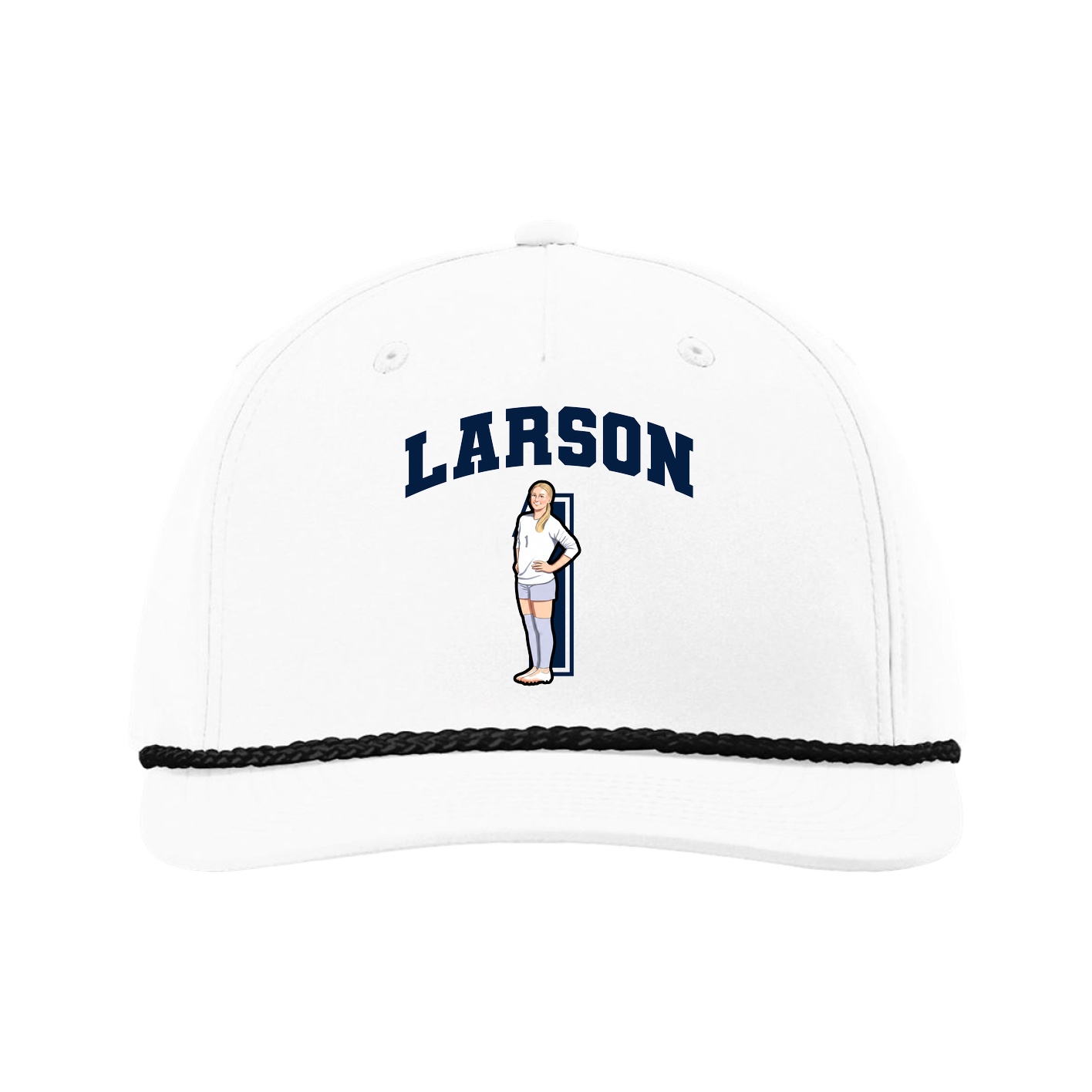 Five-Panel Classic Rope Cap — Number in White