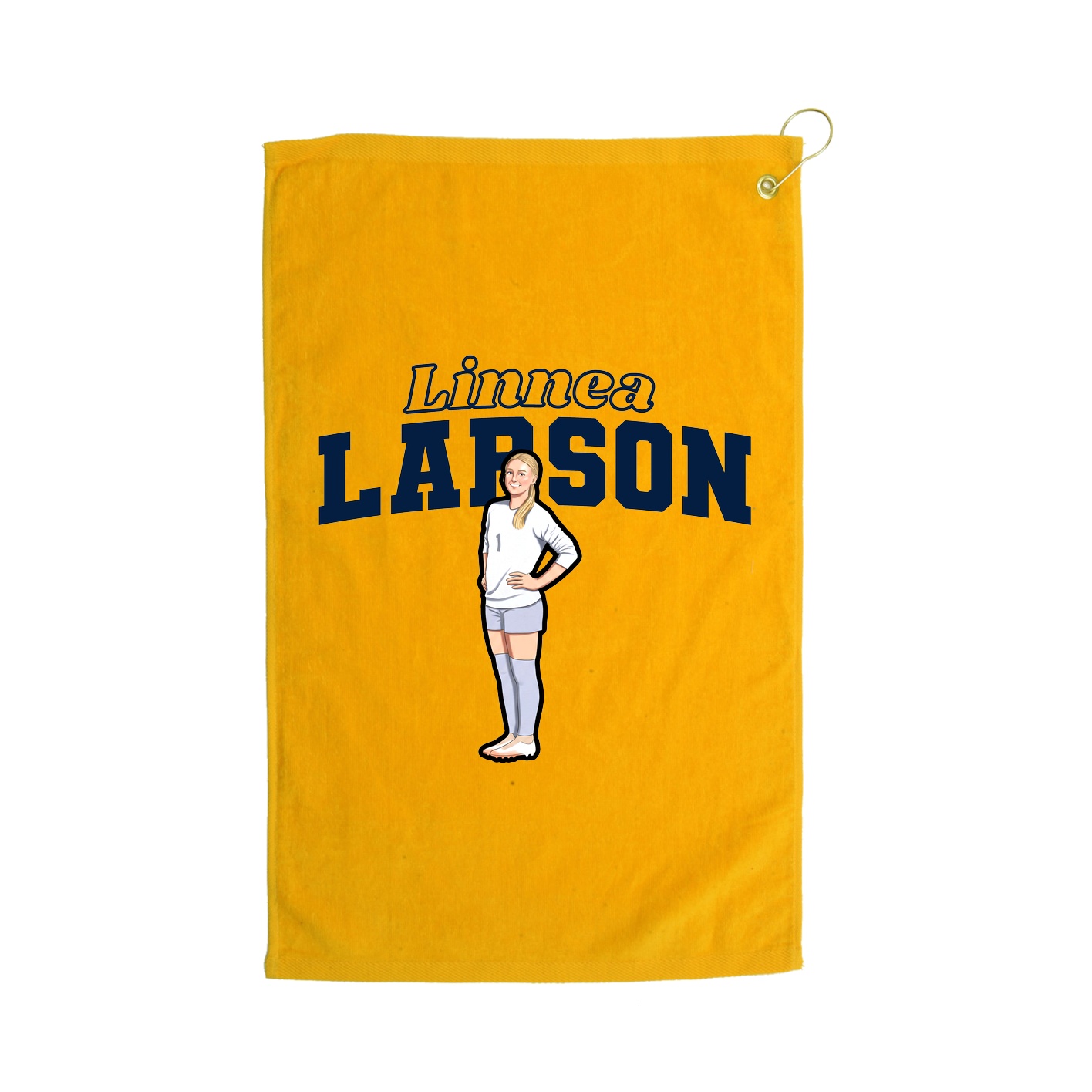 Golf Towel — Name Arch in Gold