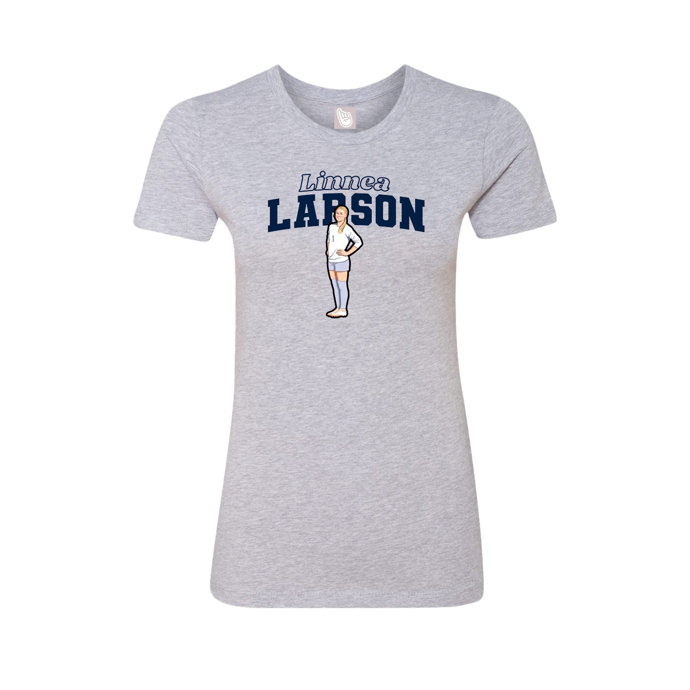 Fitted Women's Tee — Name Arch in Grey