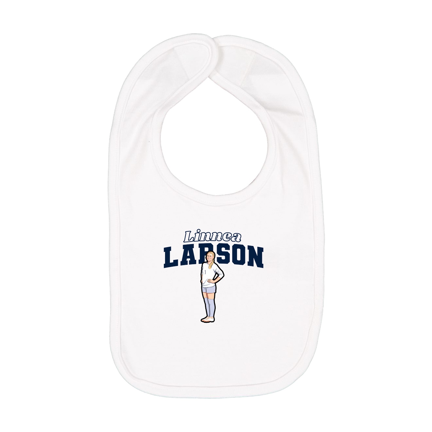 Infant Bib — Name Arch in White