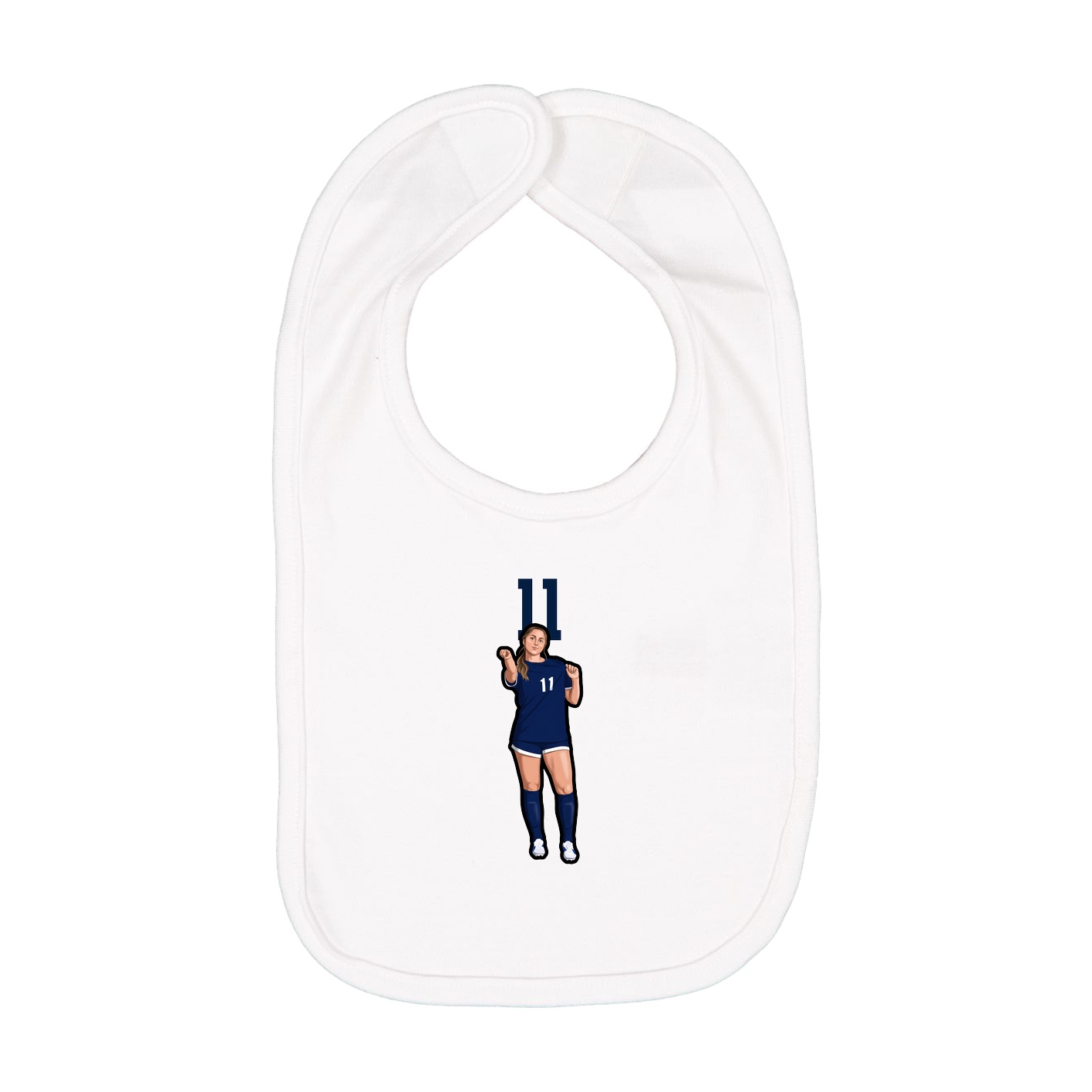 Infant Bib — Number Top in White