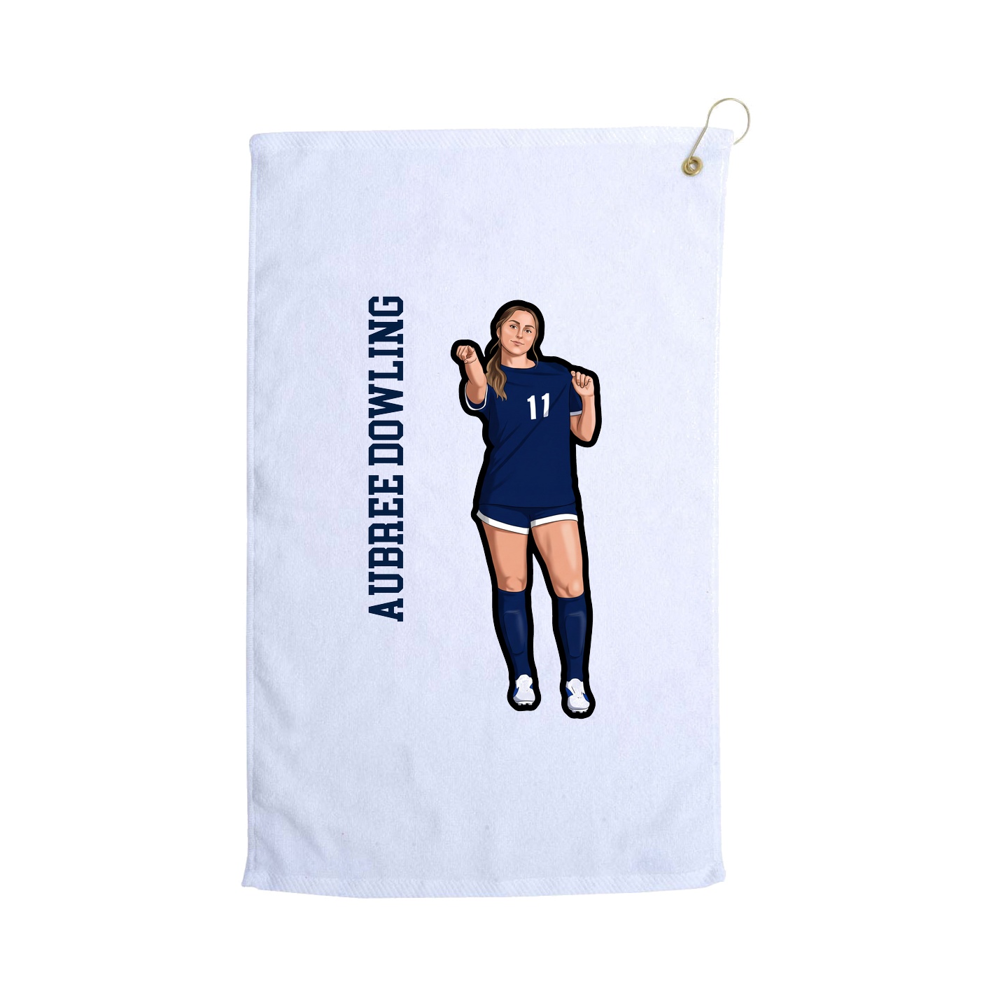 Golf Towel — Name Vertical in White