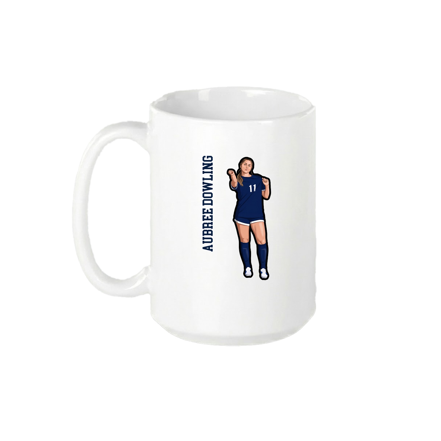 15oz Coffee Mug — Name Vertical in White