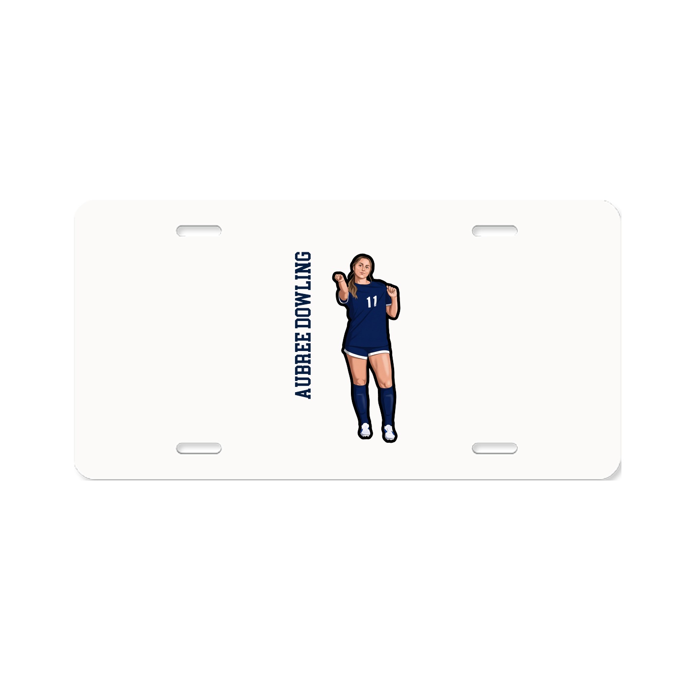 License Plate — Name Vertical in Classic