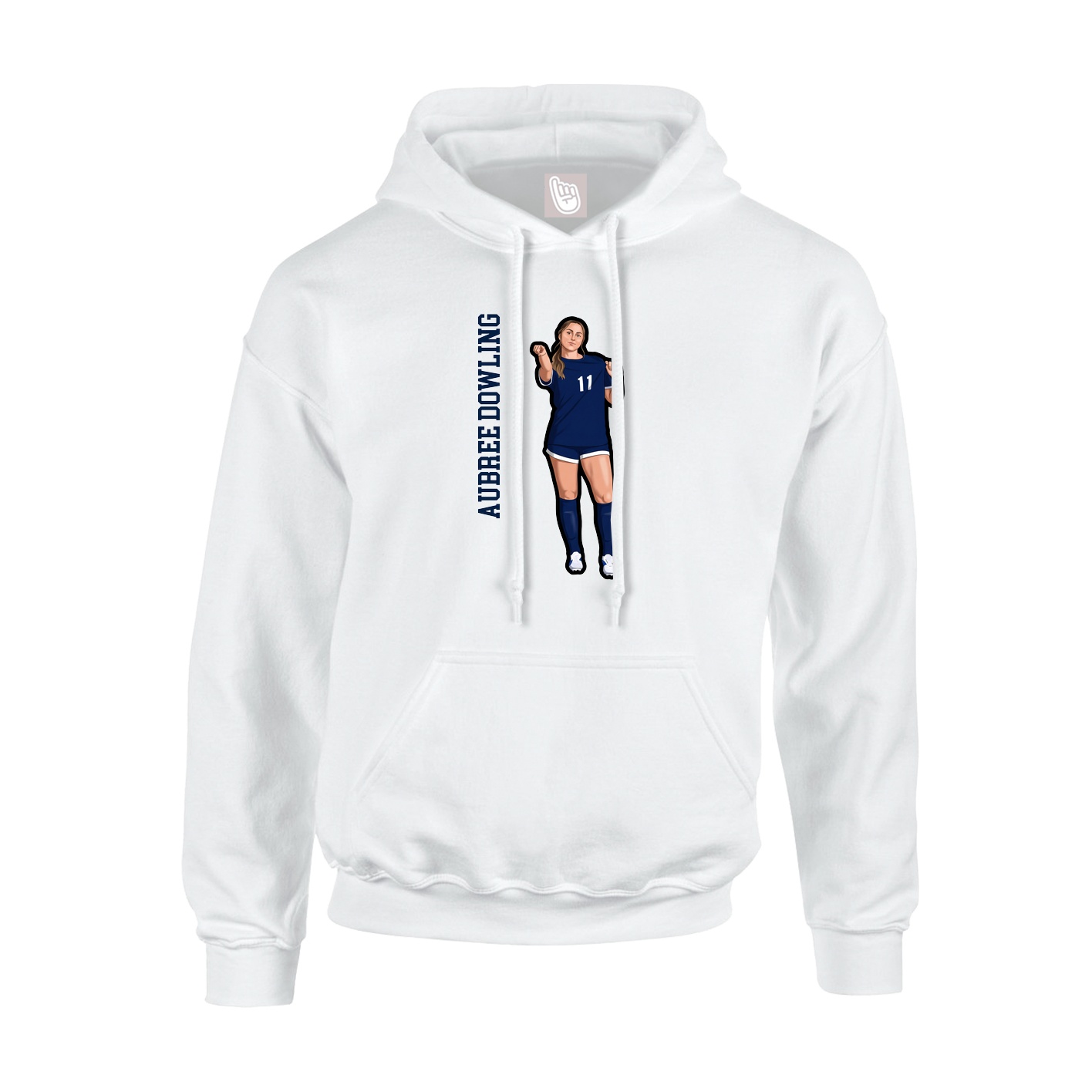 Youth Hoodie — Name Vertical in White
