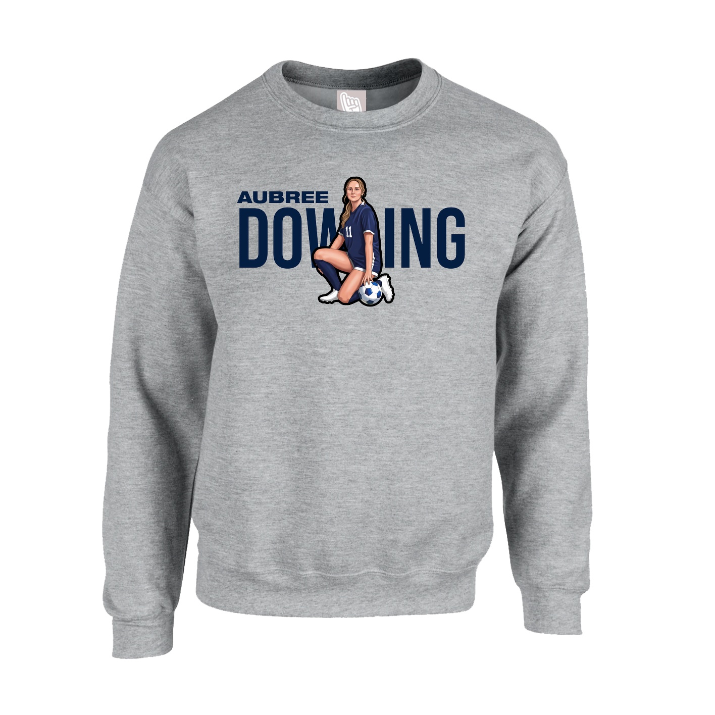 Fleece Crew — Player Name in Grey