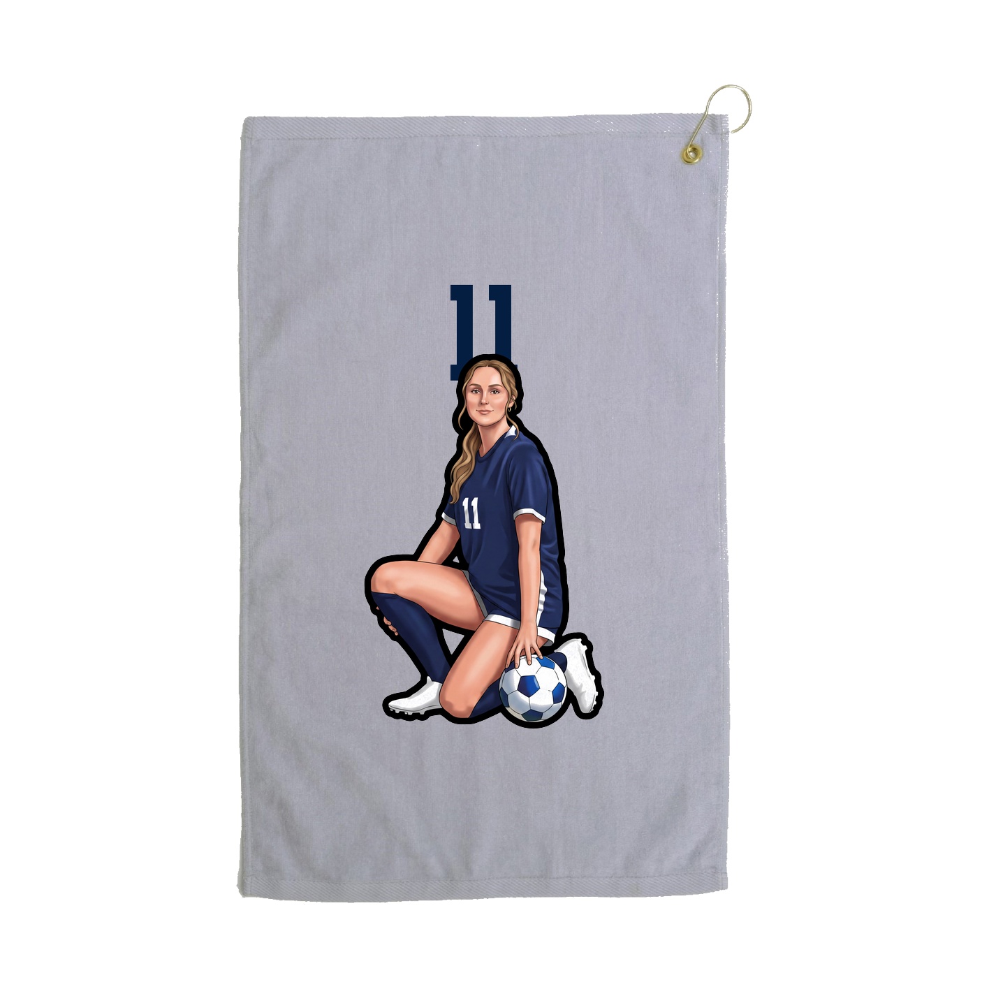 Golf Towel — Number Top in Grey