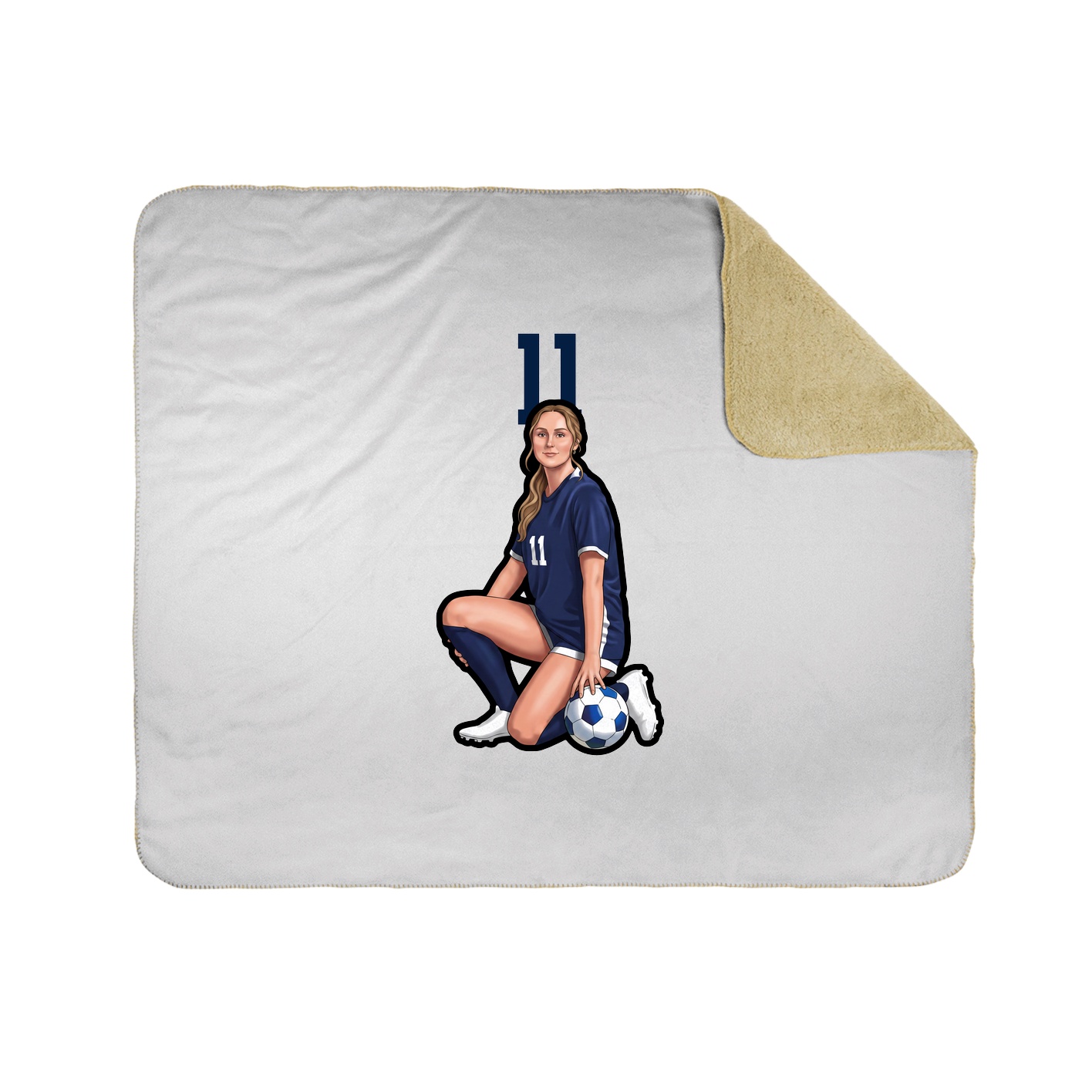 Throw Blanket — Number Top in White