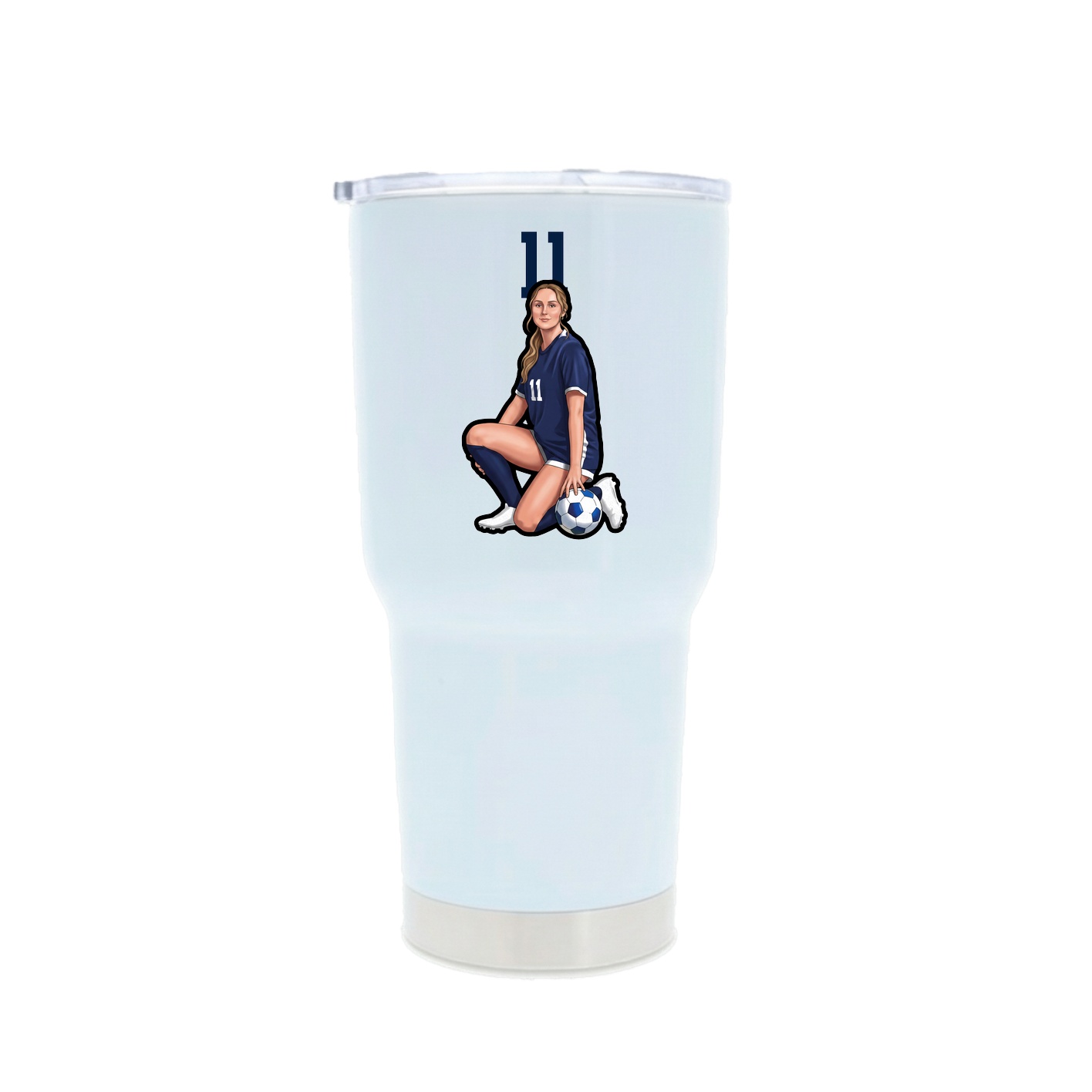 30oz Stainless Steel Tumbler — Number Top in White