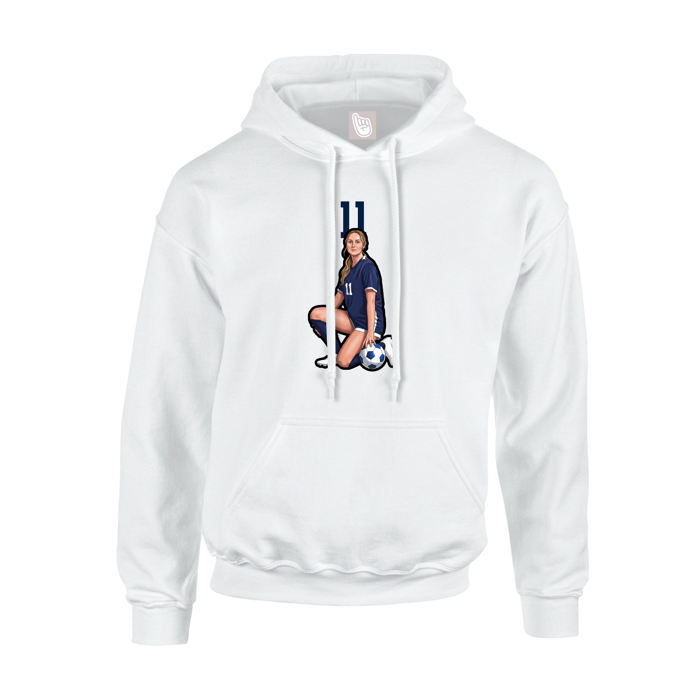 Hoodie — Number Top in White