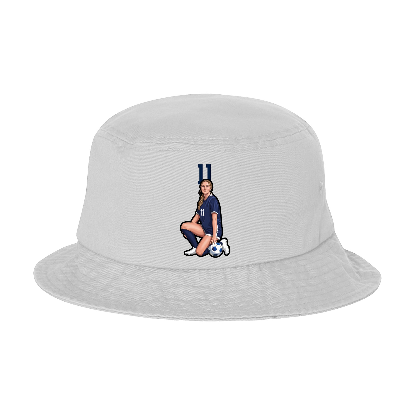 Bucket Cap — Number Top in White