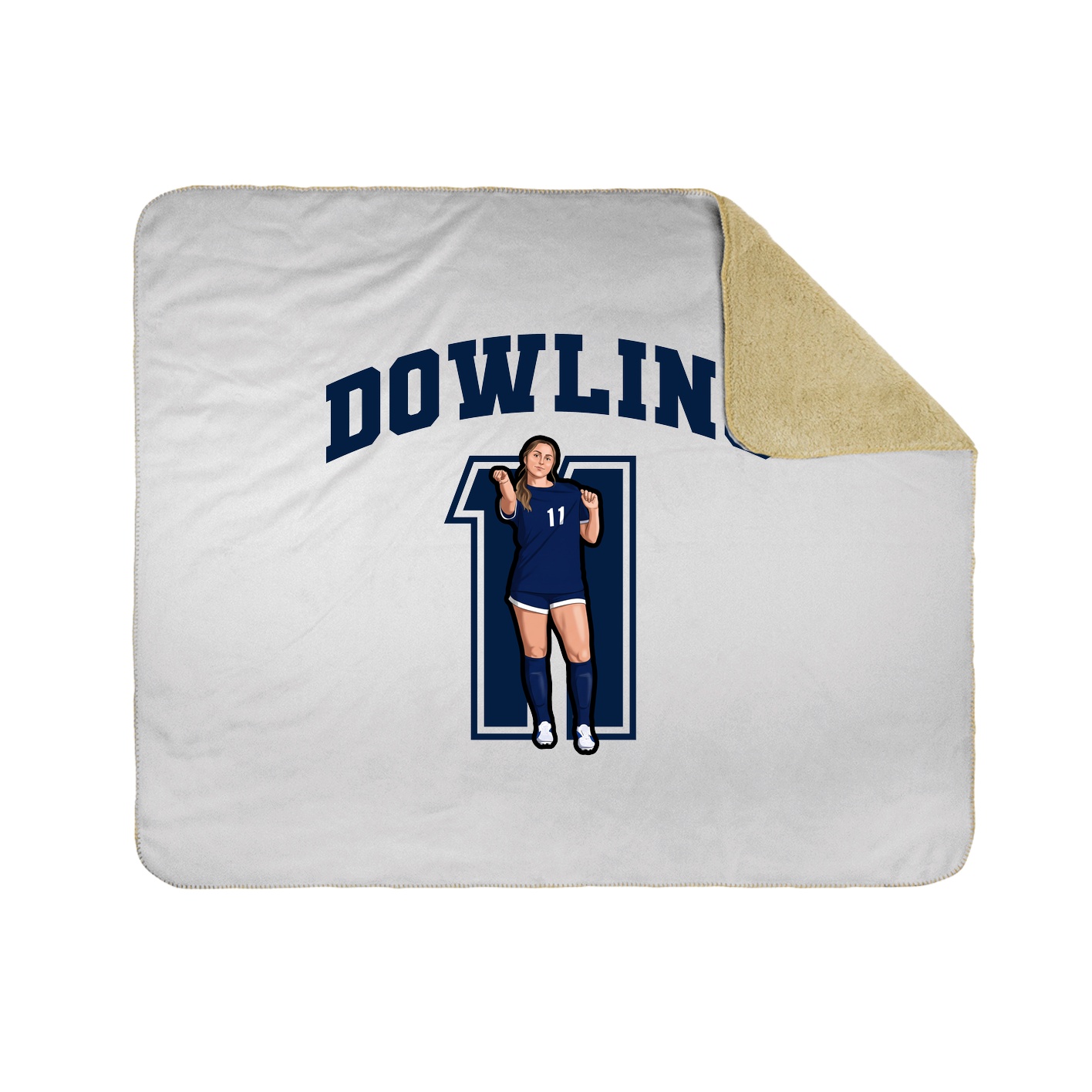 Throw Blanket — Number in White