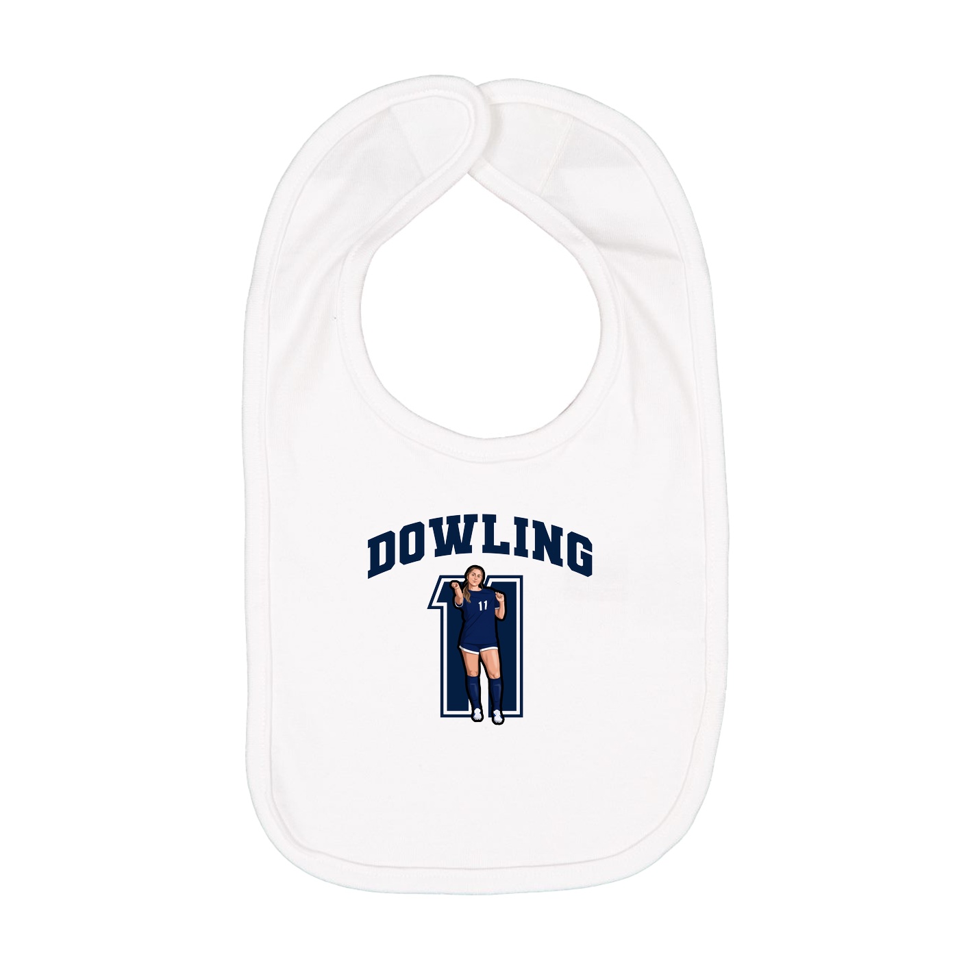 Infant Bib — Number in White