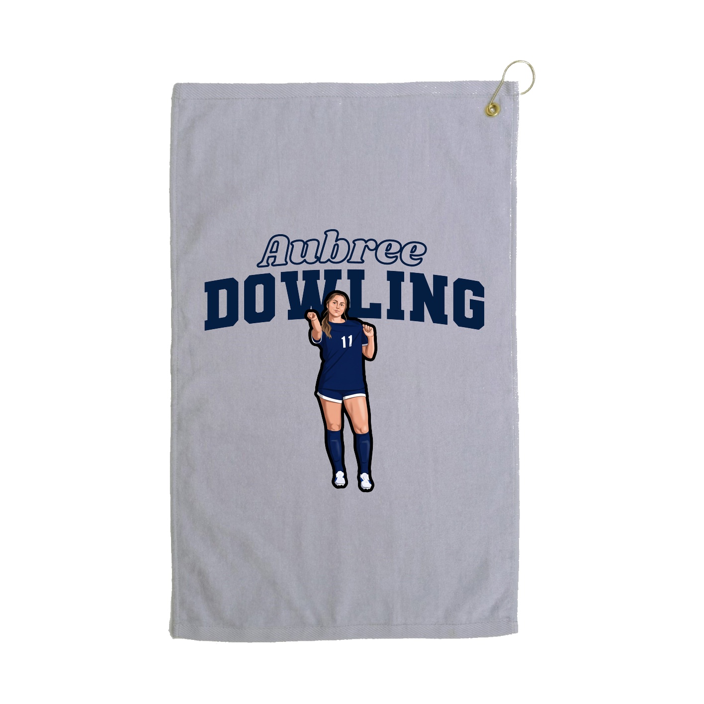 Golf Towel — Name Arch in Grey
