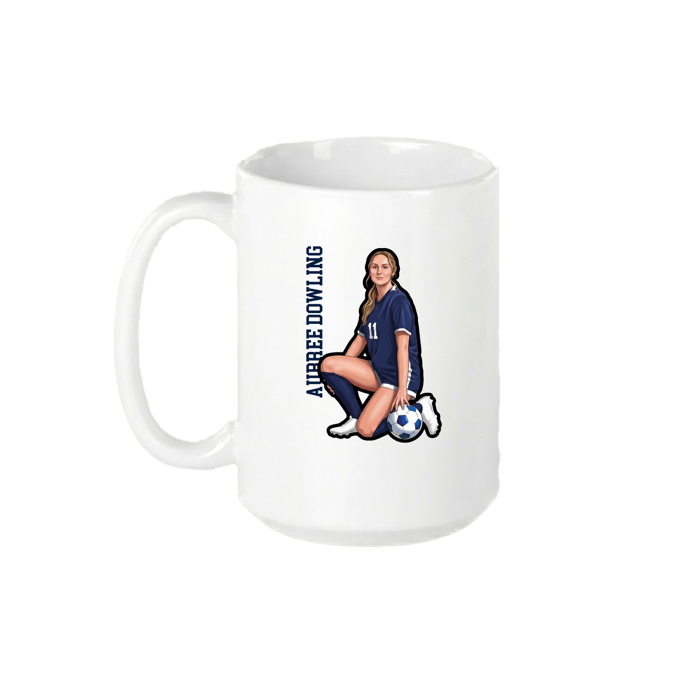 15oz Coffee Mug — Name Vertical in White