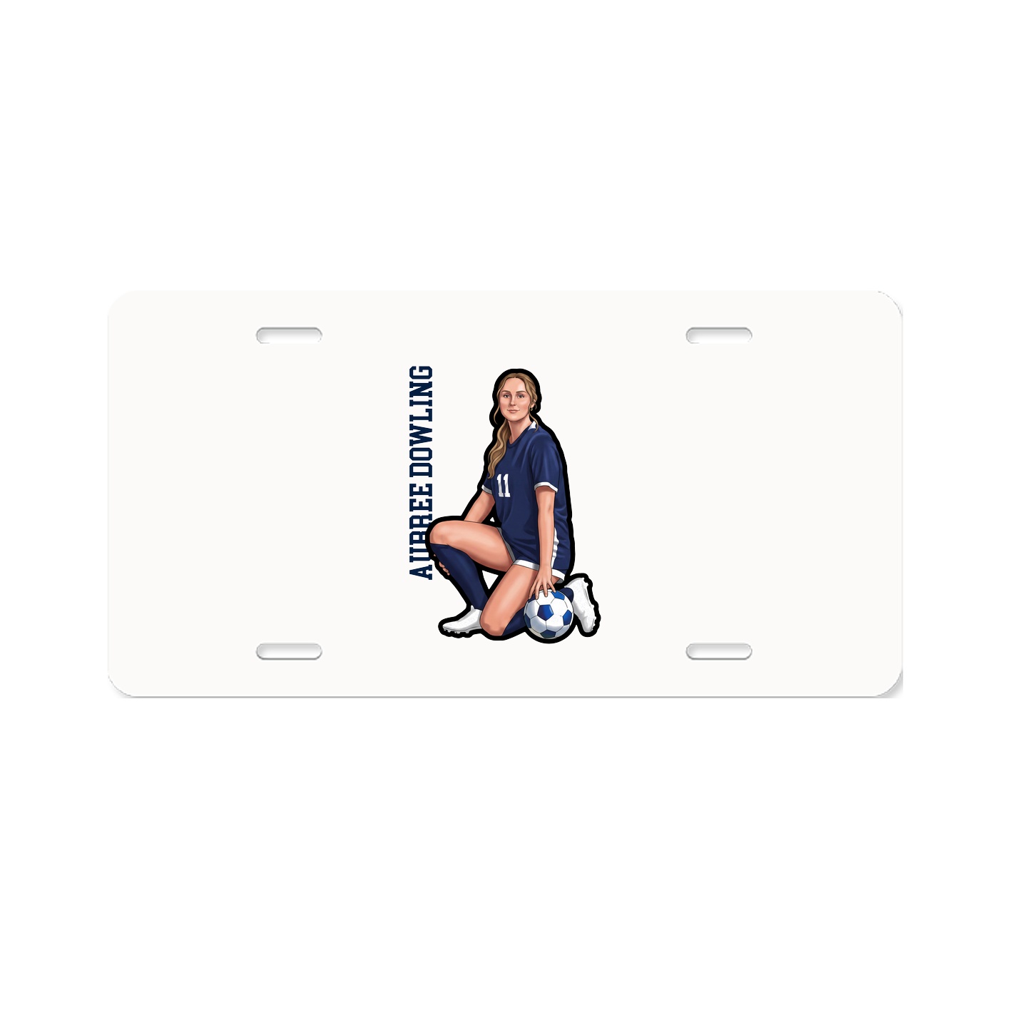 License Plate — Name Vertical in Classic