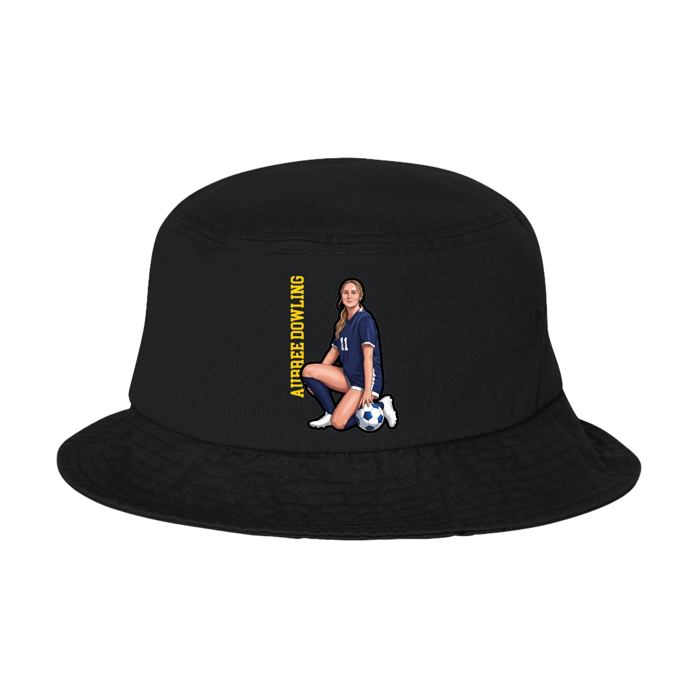 Bucket Cap — Name Vertical in Black