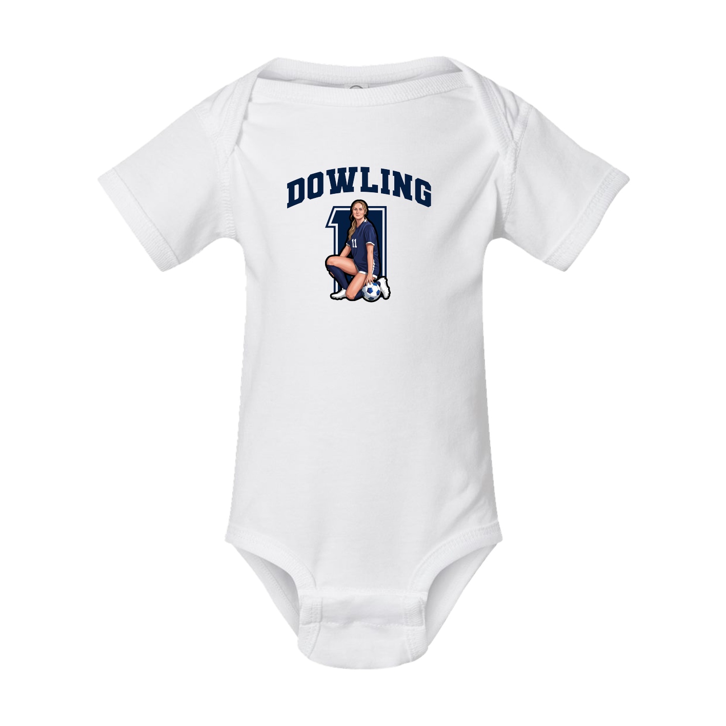 Baby Onesie — Number in White