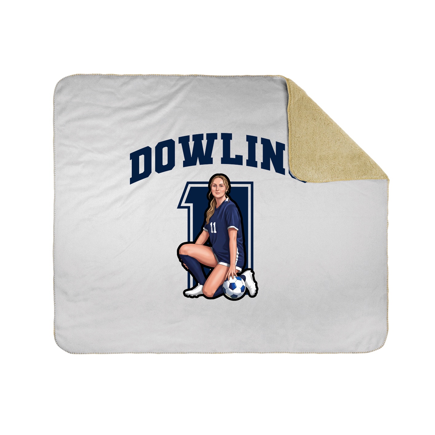 Throw Blanket — Number in White