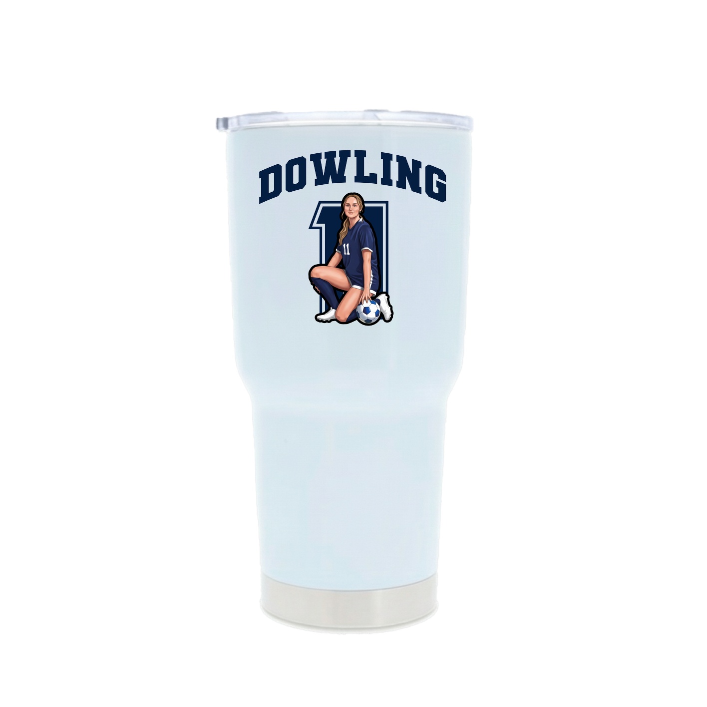 30oz Stainless Steel Tumbler — Number in White
