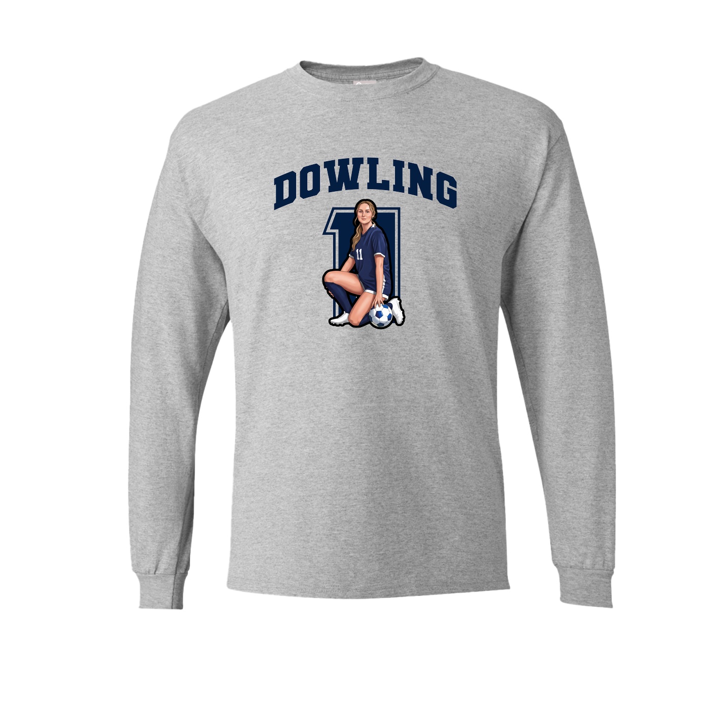 Long Sleeve Tee — Number in Grey