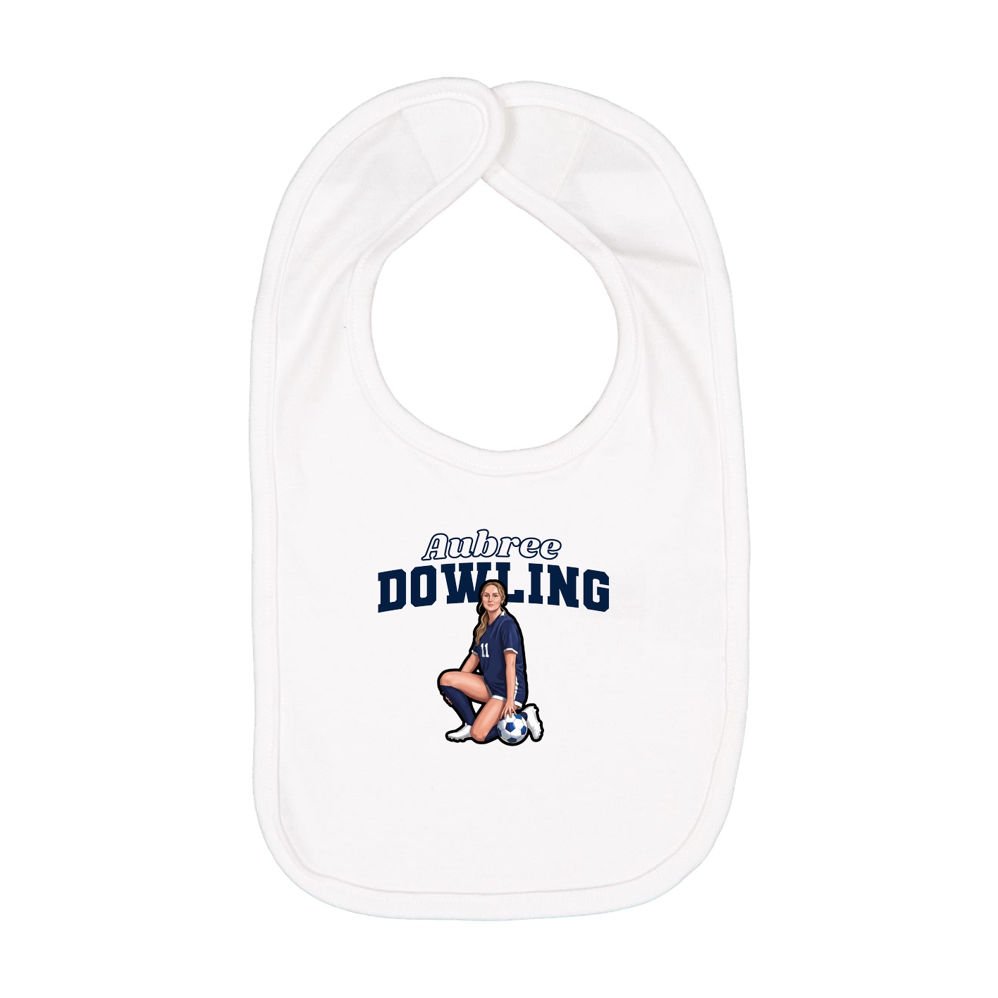 Infant Bib — Name Arch in White