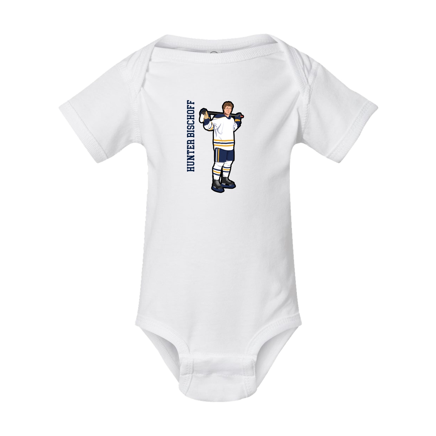 Baby Onesie — Name Vertical in White