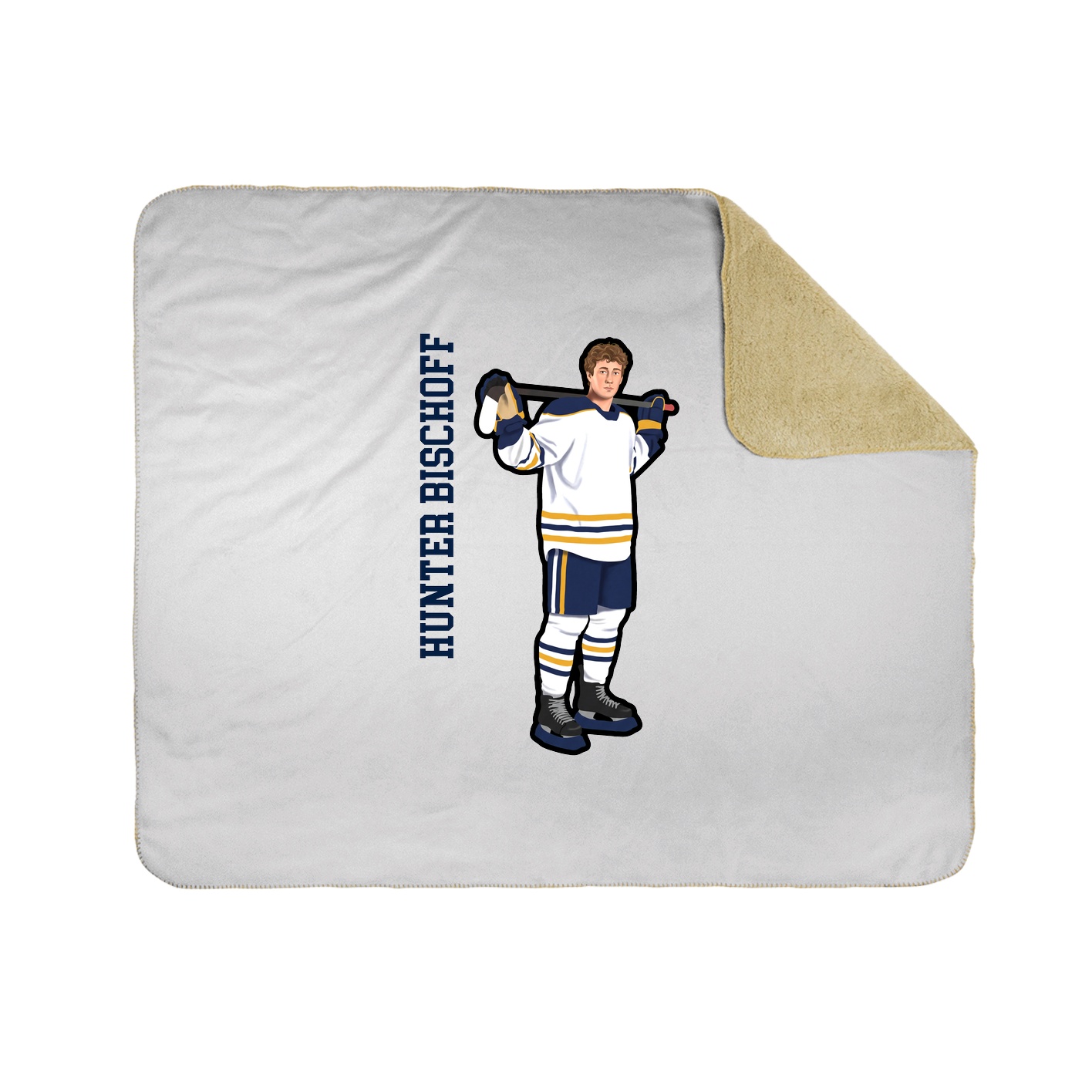 Throw Blanket — Name Vertical in White