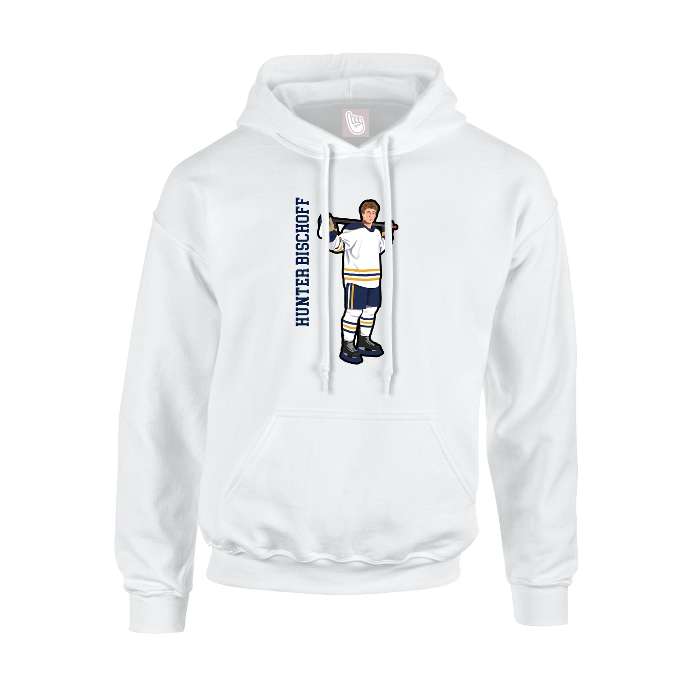 Youth Hoodie — Name Vertical in White