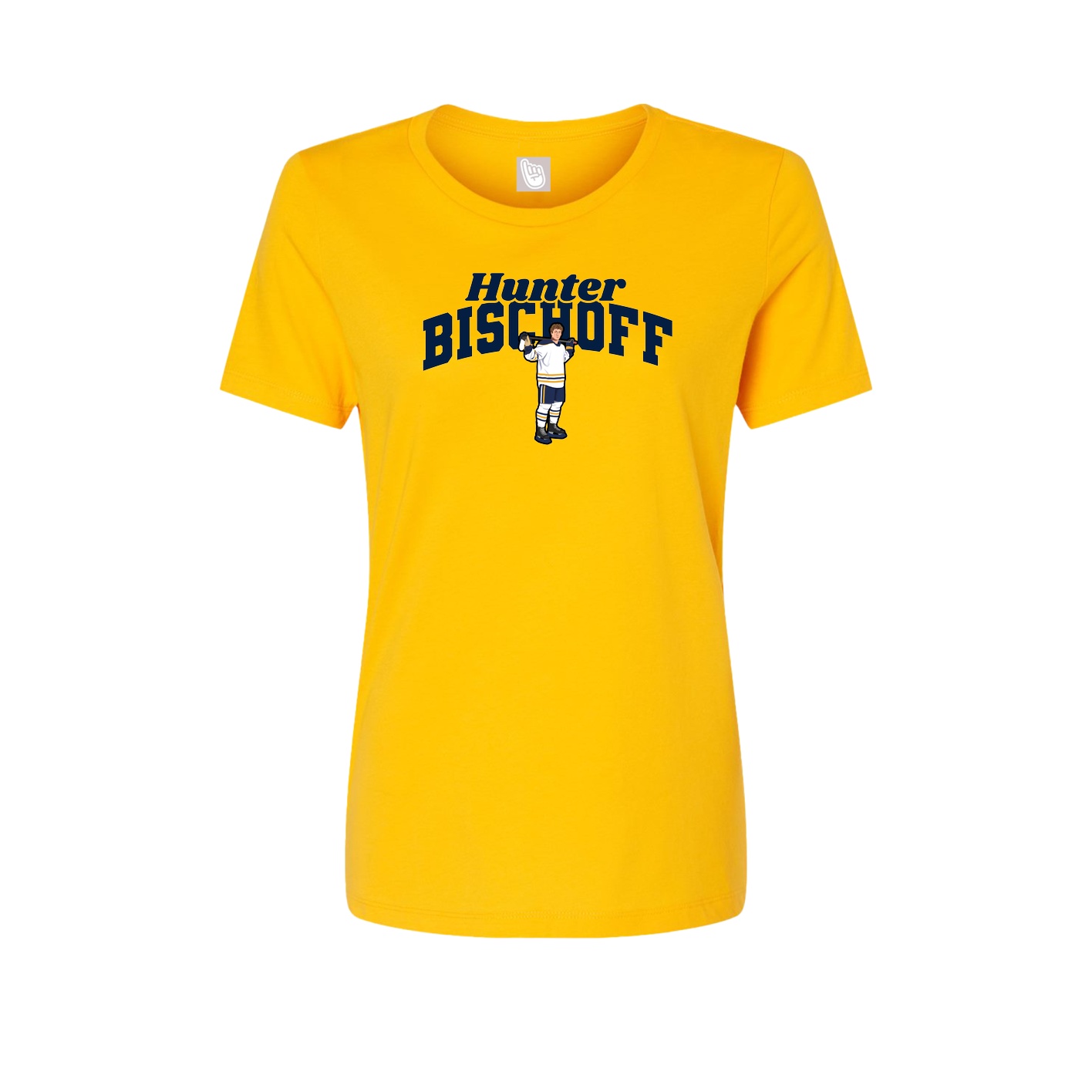 Fitted Women's Tee — Signature Arch in Gold