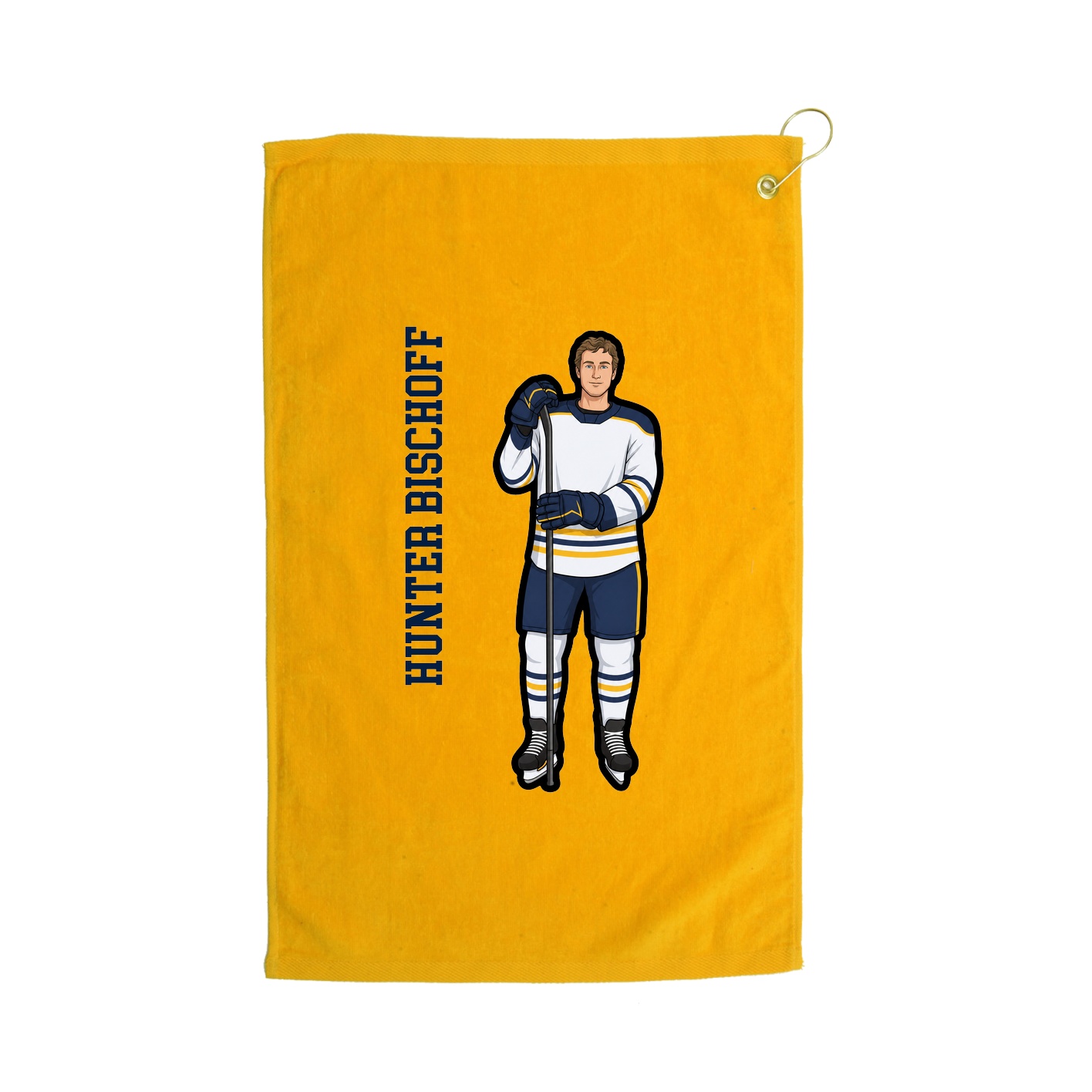 Golf Towel — Name Vertical in Gold