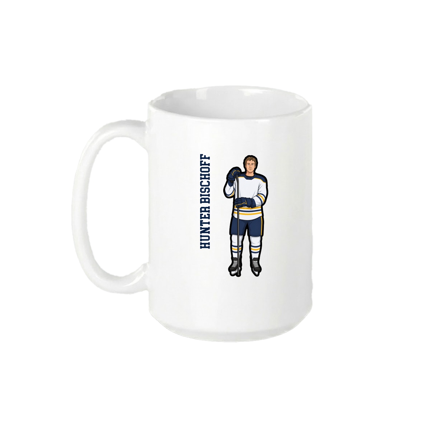15oz Coffee Mug — Name Vertical in White