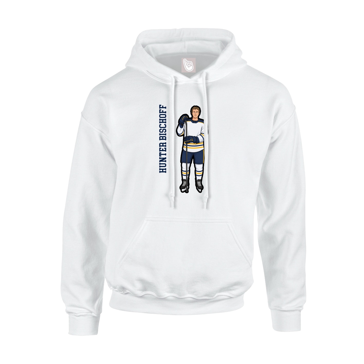 Youth Hoodie — Name Vertical in White