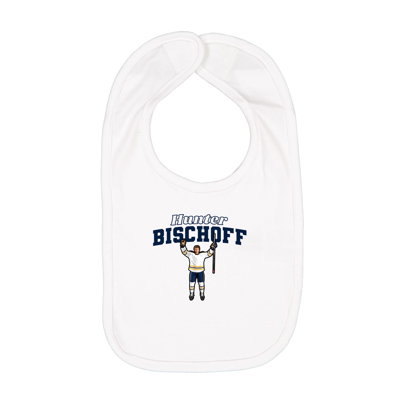 Infant Bib — Name Arch in White