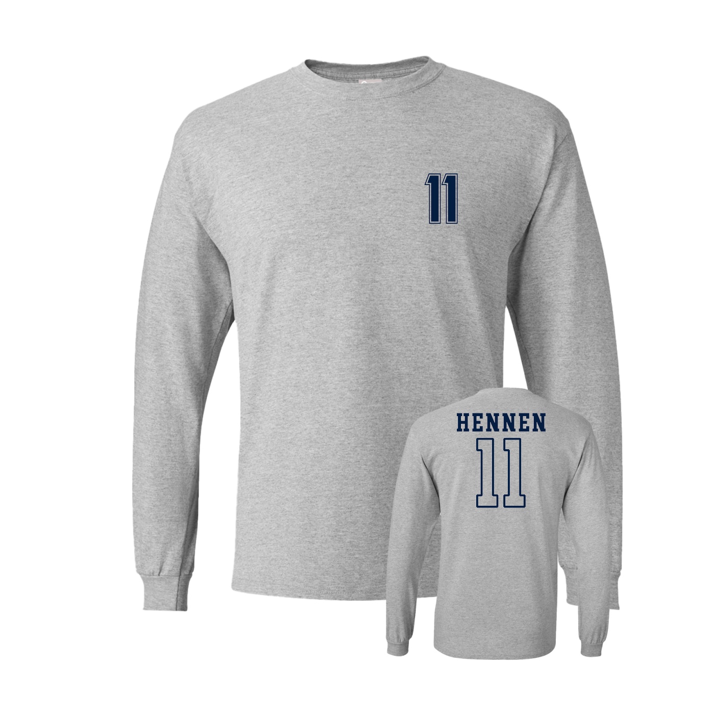 Long Sleeve Tee — Chest Back in Grey