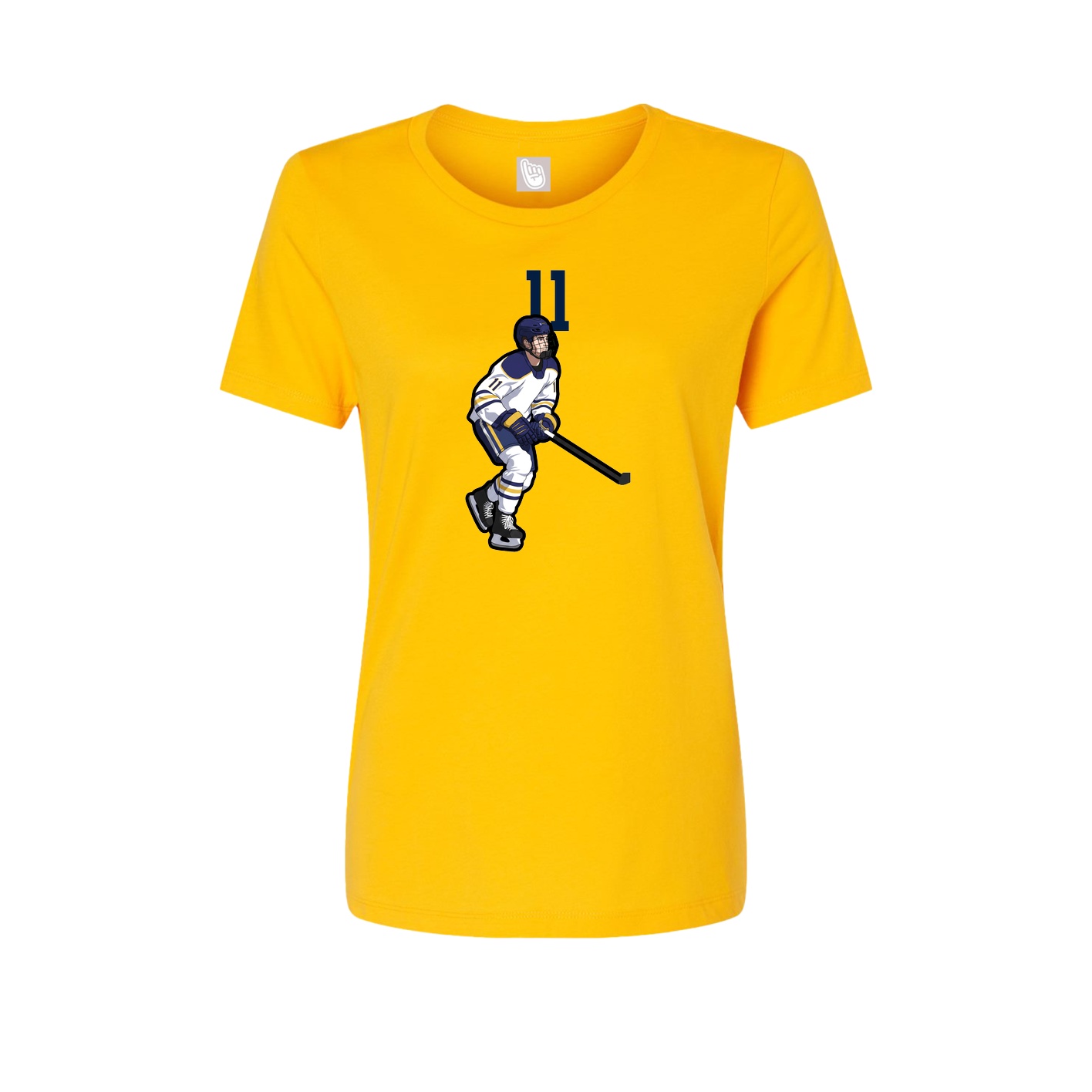 Fitted Women's Tee — Number Top in Gold